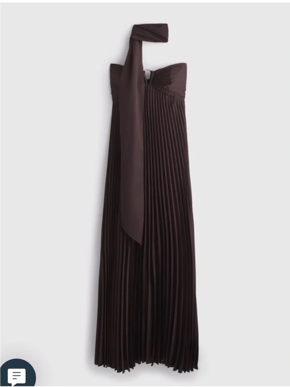 Abercrombie Strapless Pleated Maxi Dress in Dark Brown